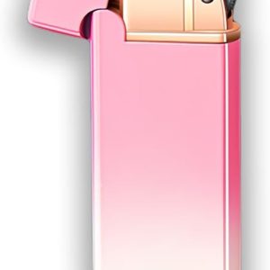 Mini Adjustable Butane Jet Flame Pocket Lovely Windproof Gradient Lighter,Cute Pink Lighter,Nice Gift for Girl,Women on Birthday(Without Gas) (11#)