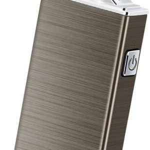 Electric USB Rechargeable Lighter Windproof Flamesless Plasma Dual Arc Lighter Small Metal Pocket Lighters for Candle, Camping Stocking Stuffers Gifts for Men (Nickel Brushed)