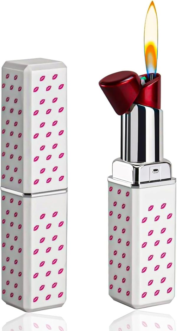 Cute Novelty Fun Weird Lighters for Girl, Mini Torch Refillable, Cool Lighters for Candles Birthday Gifts BBQ (No Butane Fuel) (#04)